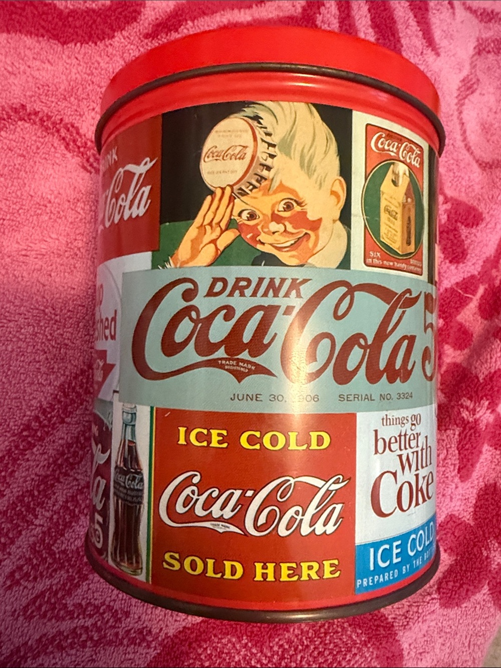 Coca-Cola Vintage Style puzzel in Tin Canister - Red & Light Blue